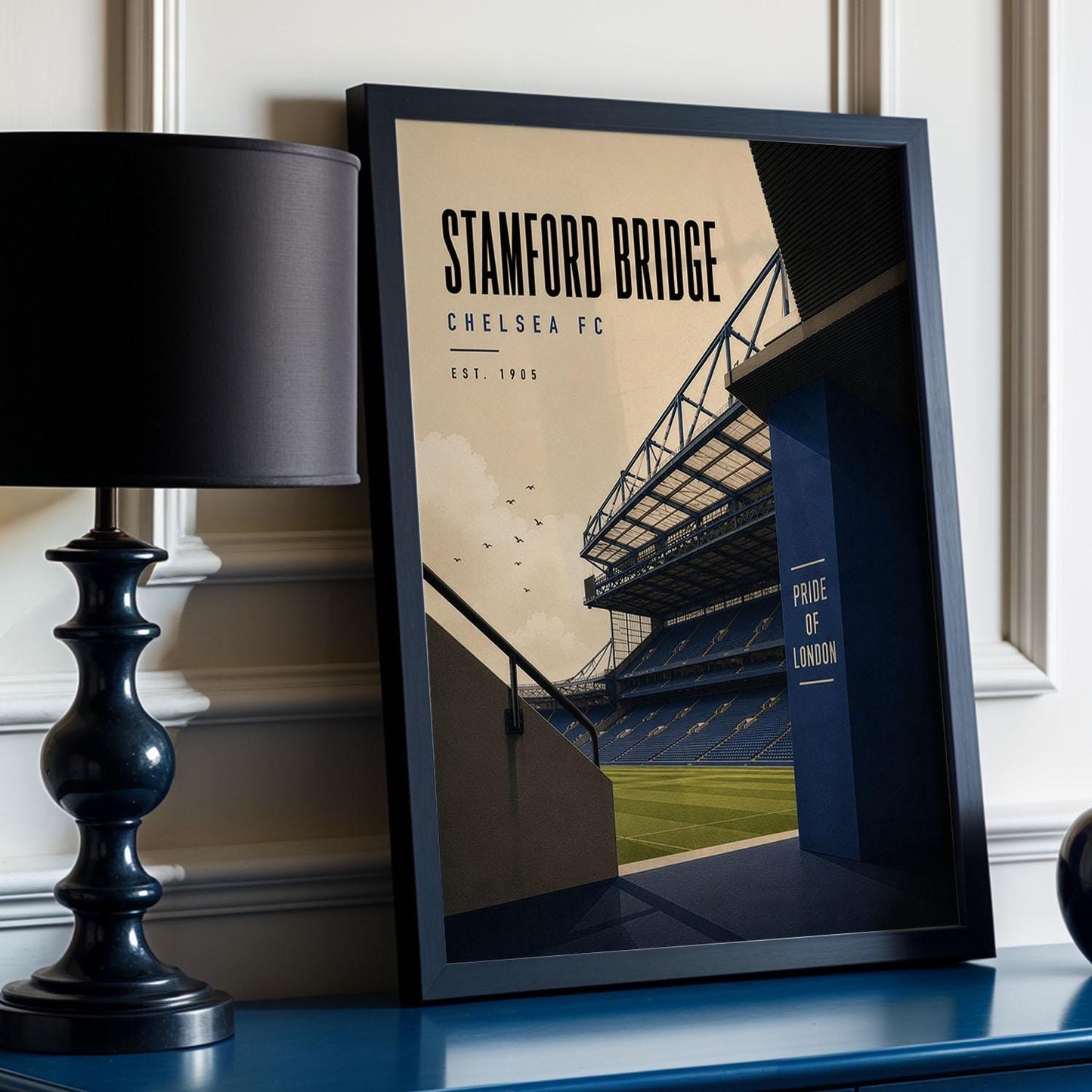 Chelsea Football Stadium Poster, Chelsea Fan Gift, A4 or A3