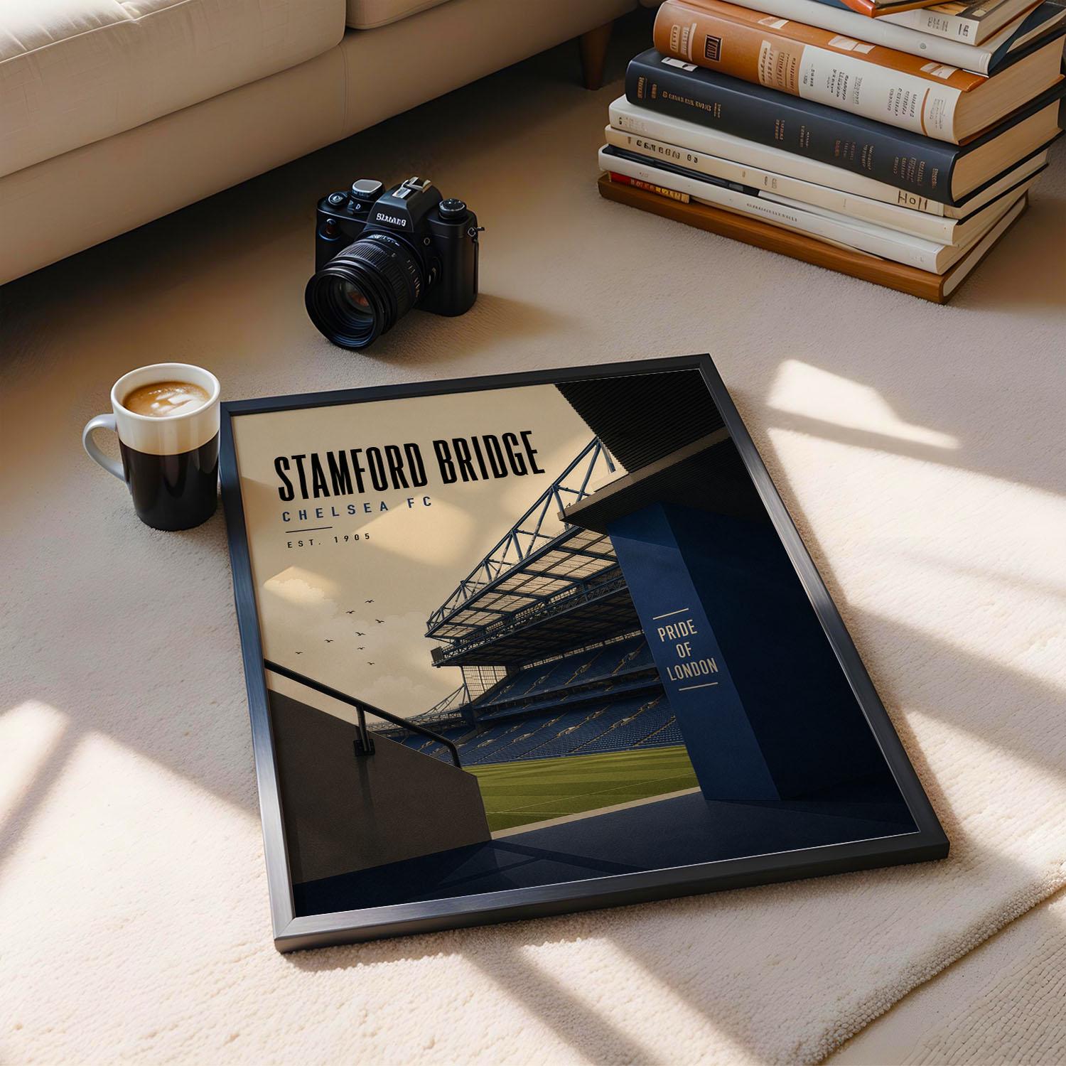 Chelsea Football Stadium Poster, Chelsea Fan Gift, A4 or A3