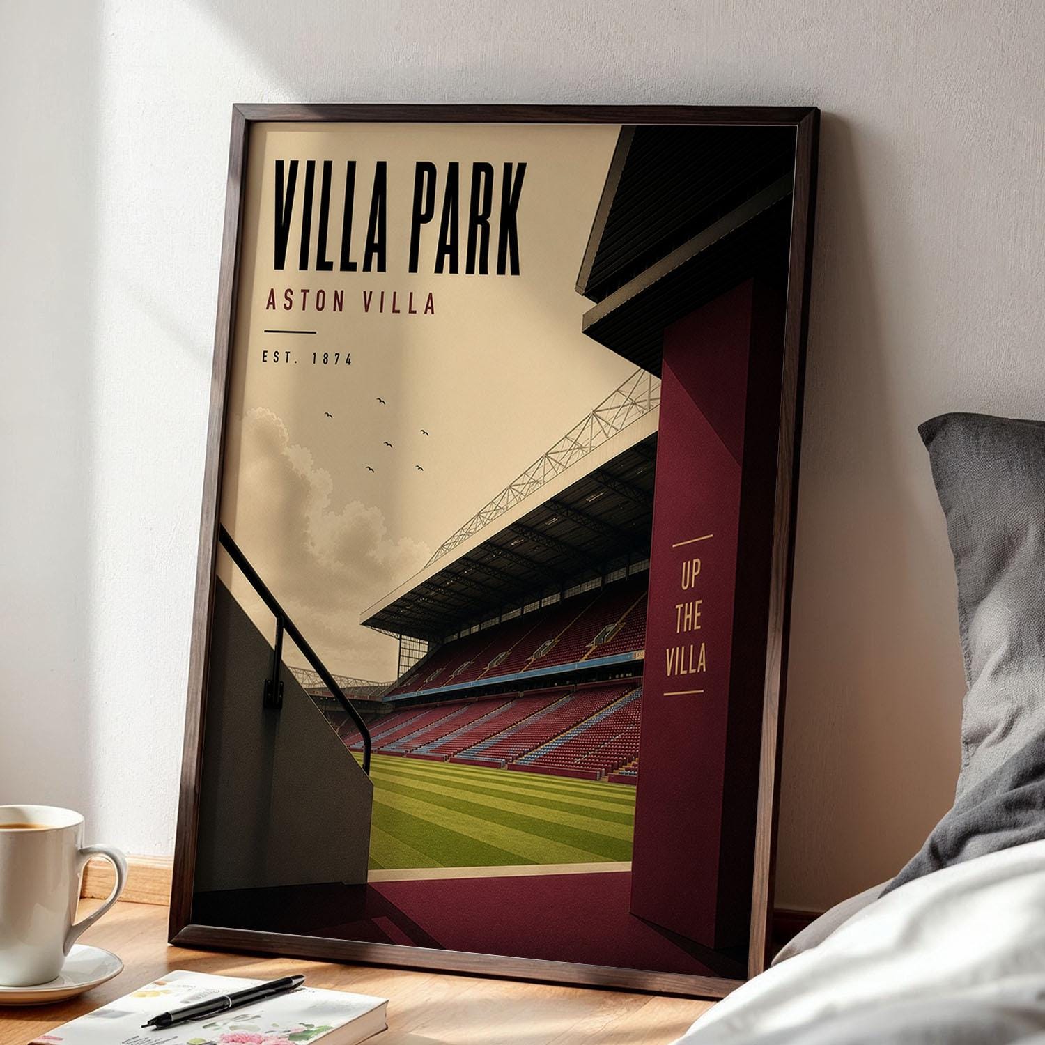 Aston Villa Stadium Poster, Aston Villa Gift, A4 or A3