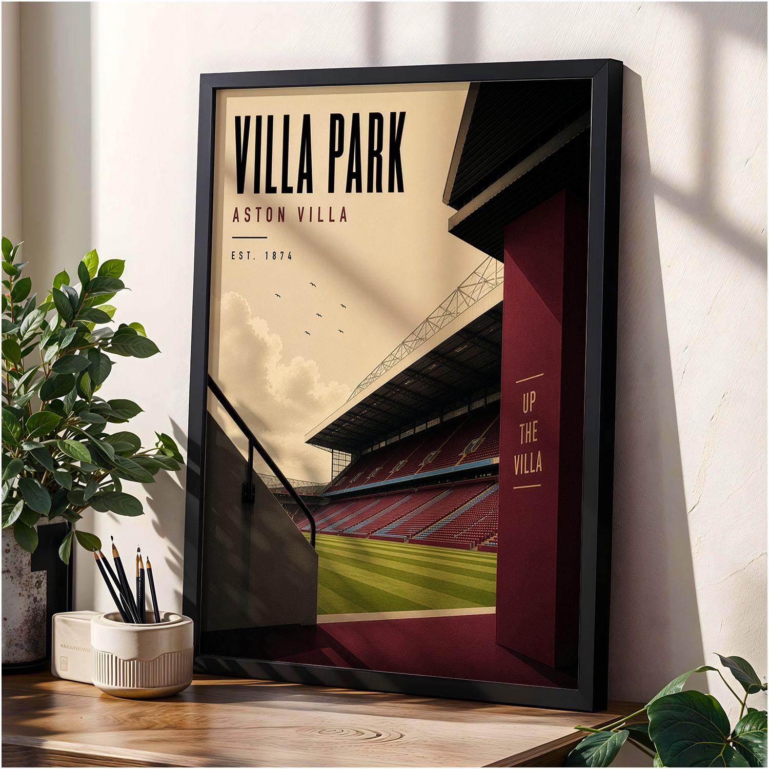 Aston Villa Stadium Poster, Aston Villa Gift, A4 or A3