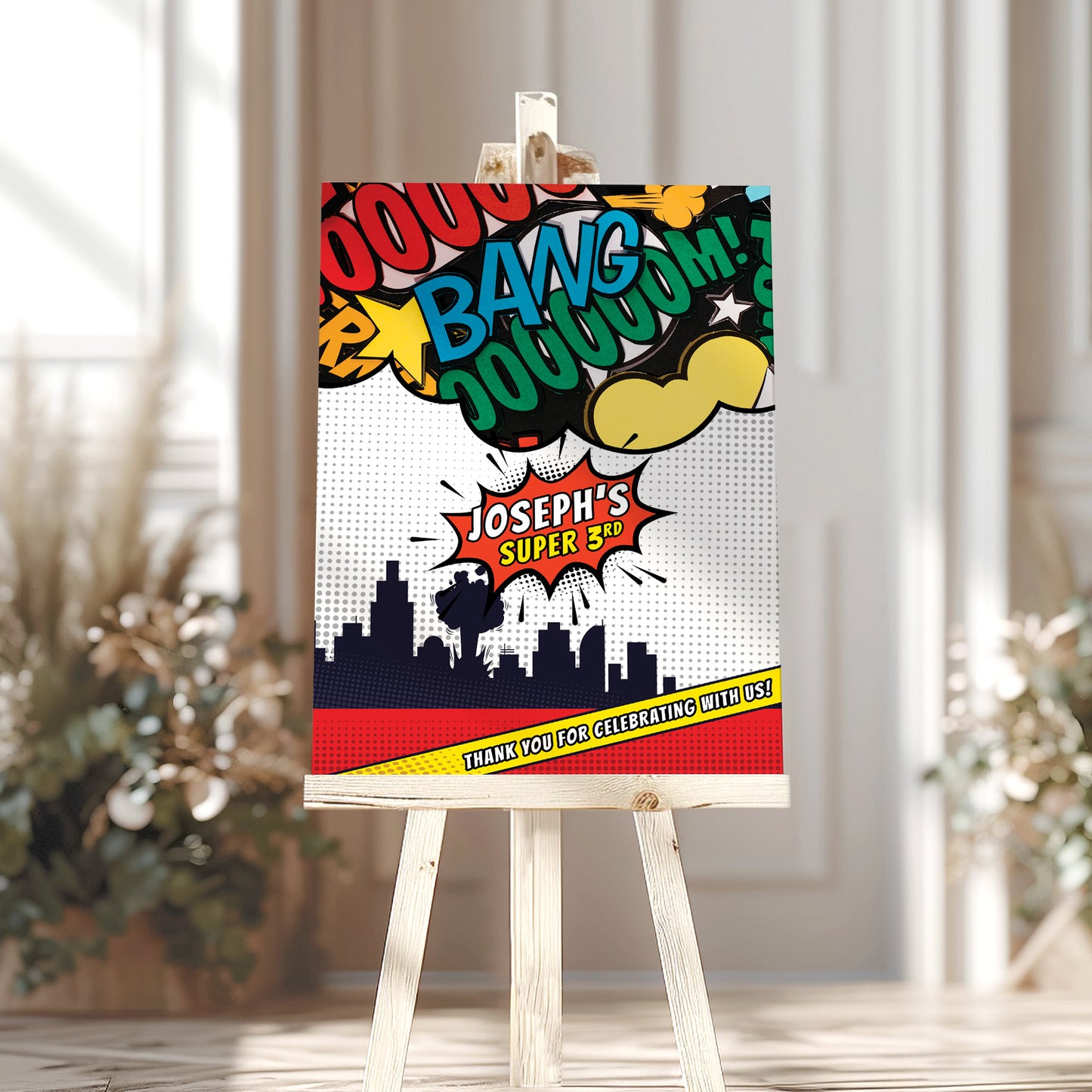 Personalised Superhero Birthday Sign