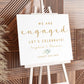 White Engagement Party Sign