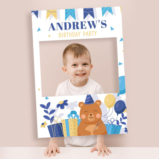 Teddy Bear Kids Birthday Selfie Frame