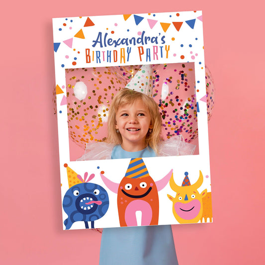 Monsters Theme Birthday Party, Selfie Frame and Party Sign