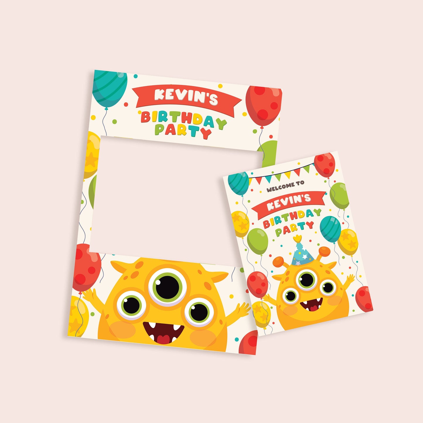 Kids Birthday Party Selfie Frame and Party Sign