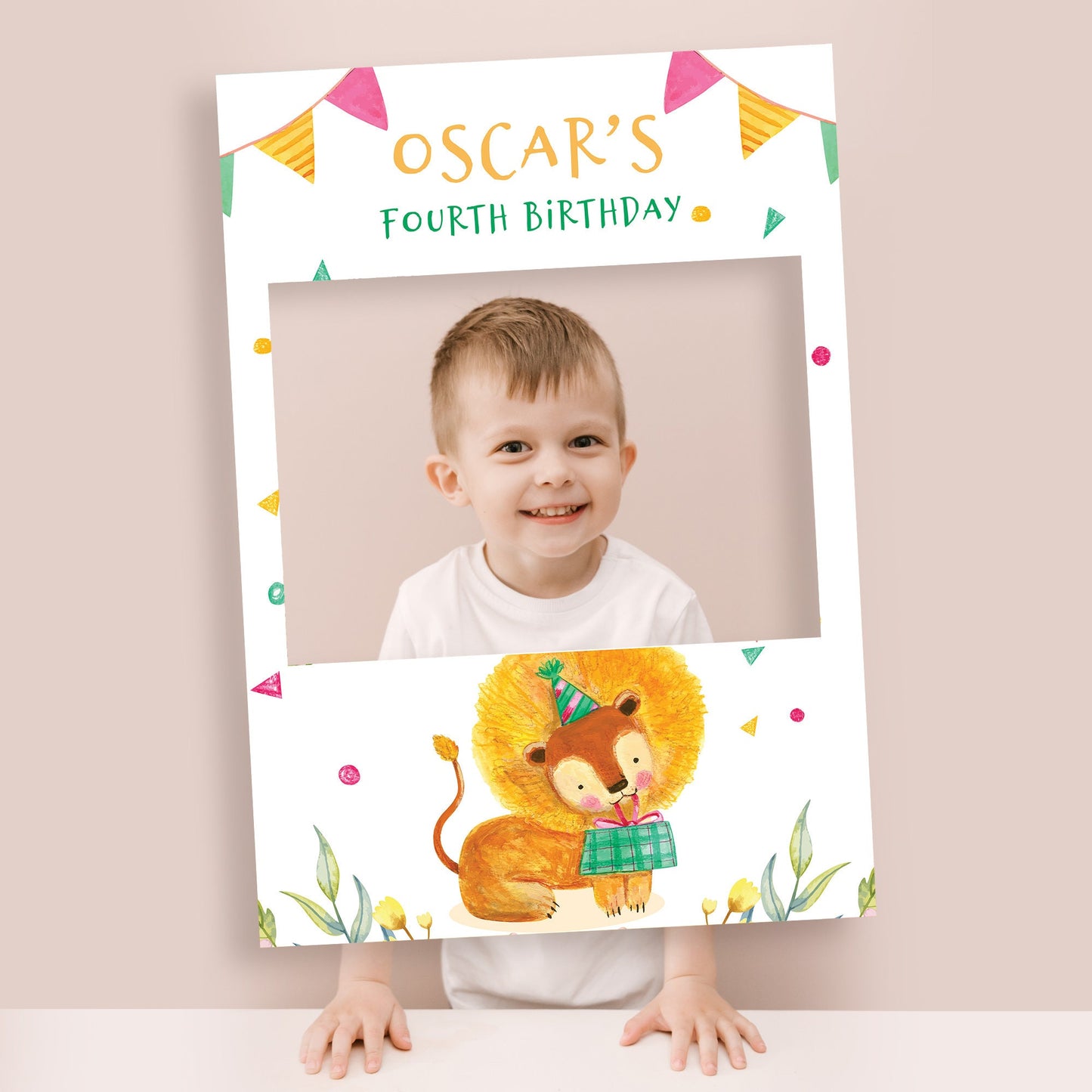 Tiger Kids Birthday Selfie Frame and Party Sign