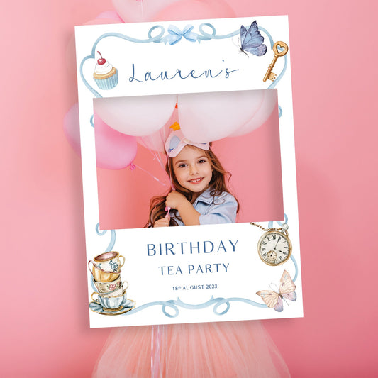 Alice in Wonderland Birthday Party Selfie Frame and Sign