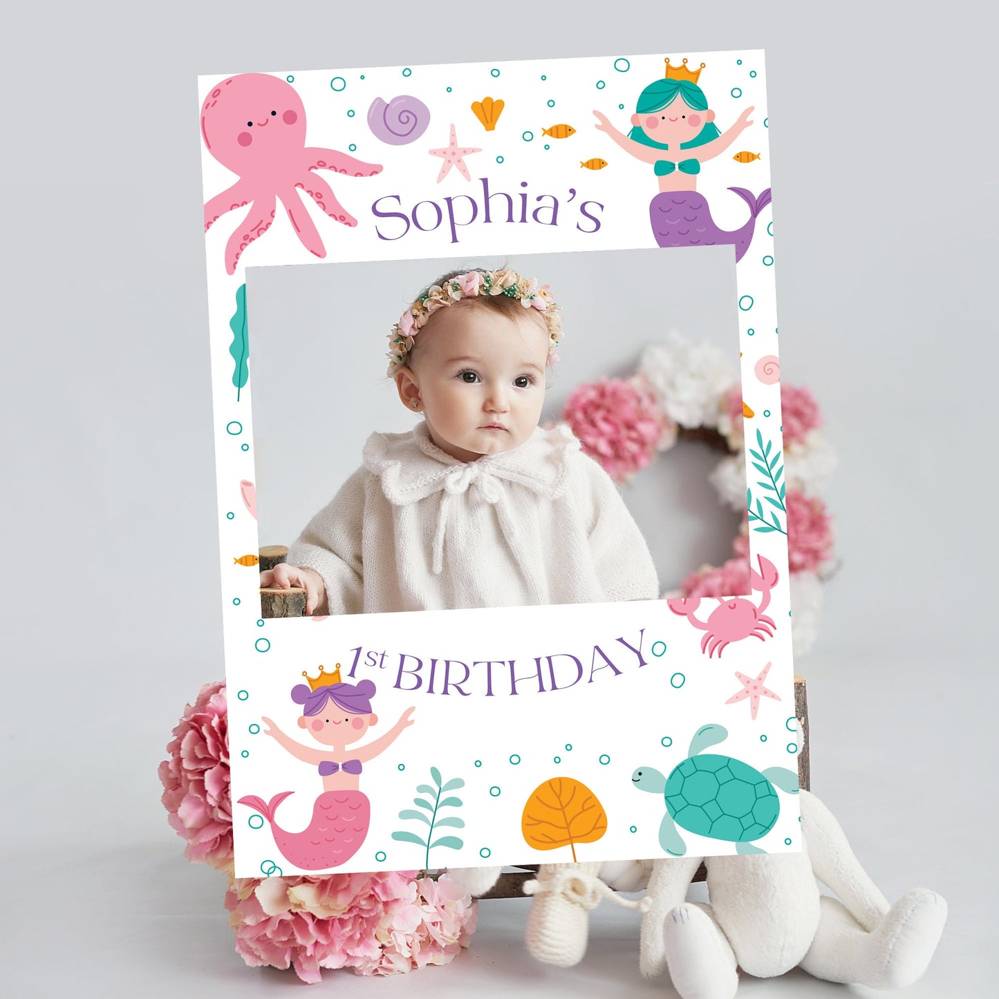 Mermaid Under the Sea Birthday Party Selfie Frame