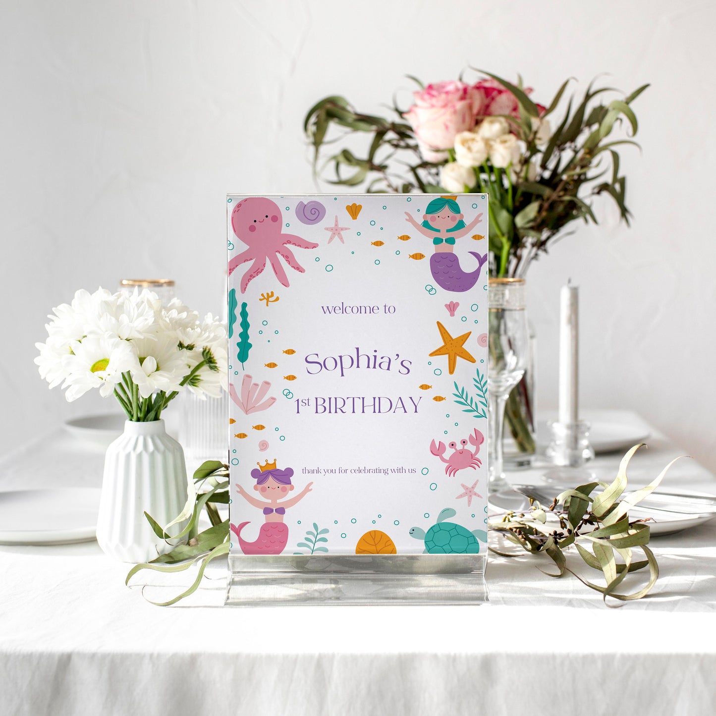 Mermaid Under the Sea Birthday Party Selfie Frame