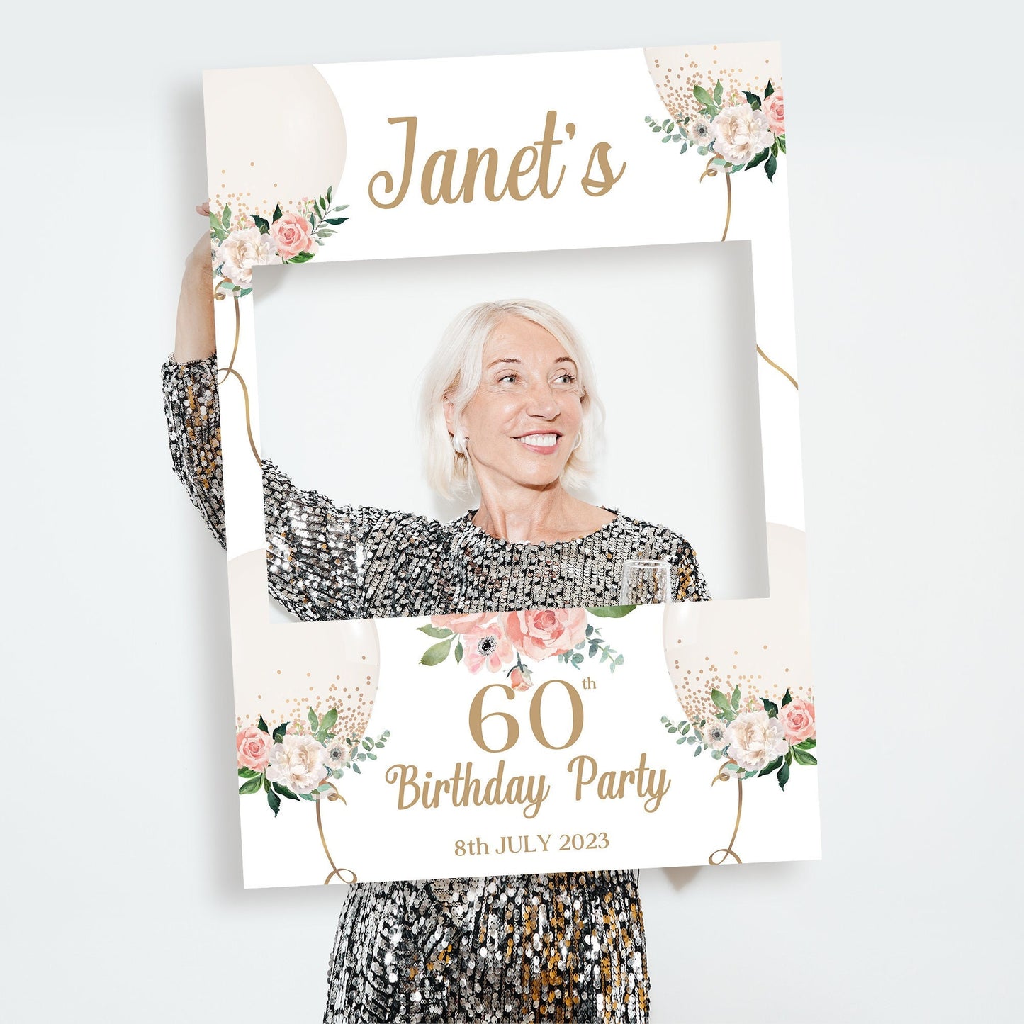 60th Birthday Photobooth Frame and Party Sign