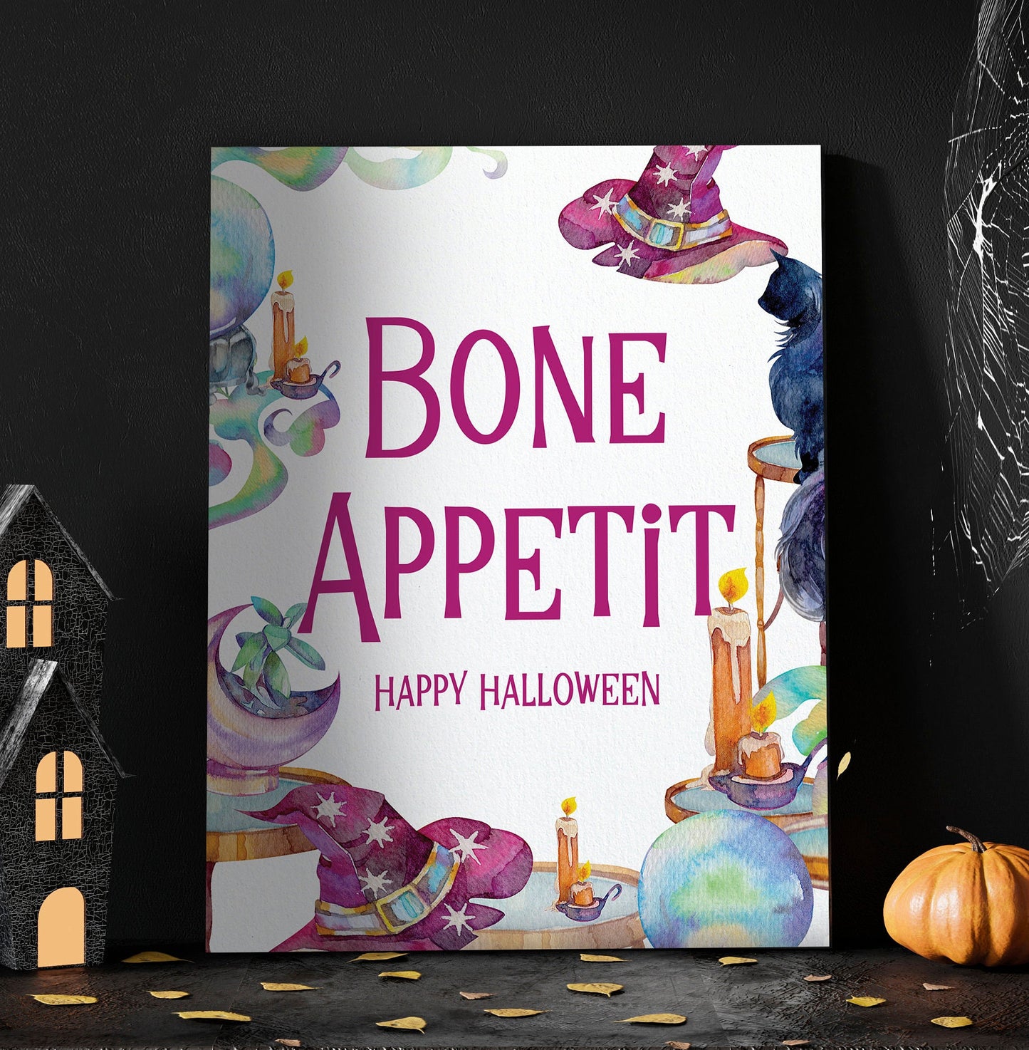 Bone Appetit Halloween Party Sign