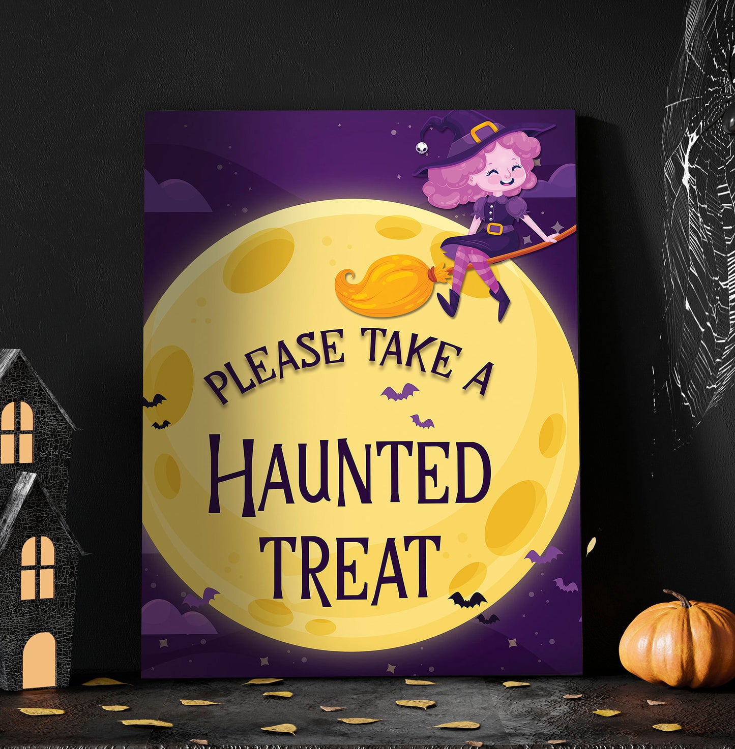 Witchy Moon Halloween Sign