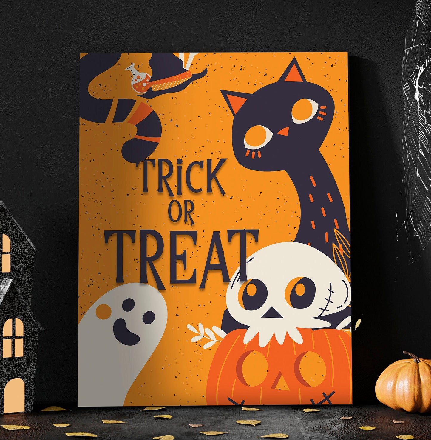 Black Cat Halloween Sign