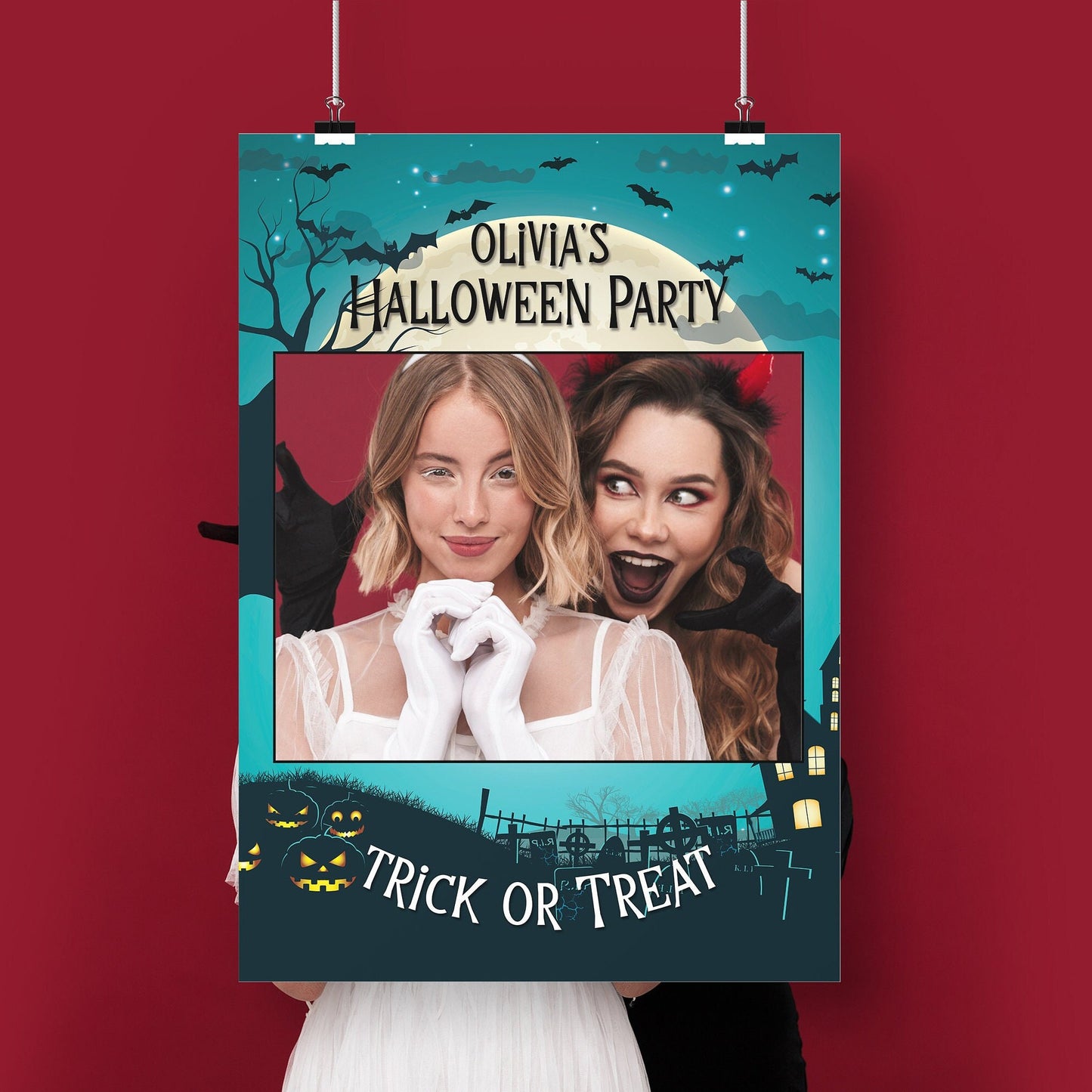 Spooky Personalised Halloween Photobooth Frame and Party Sign