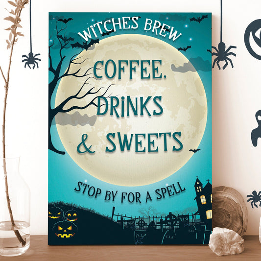 Spooky Graveyard Halloween Party Sign