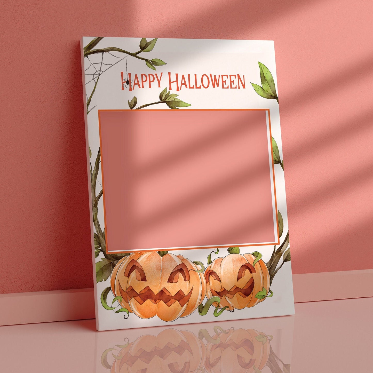 Pumpkin Halloween Selfie Frame and Matching Sign