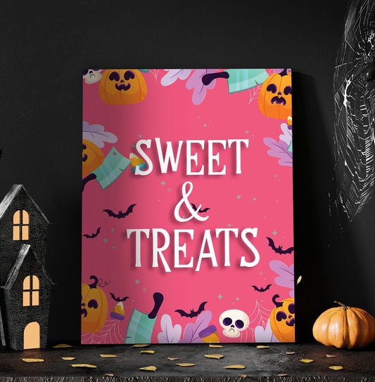 Pink Pumpkin Halloween Party Sign