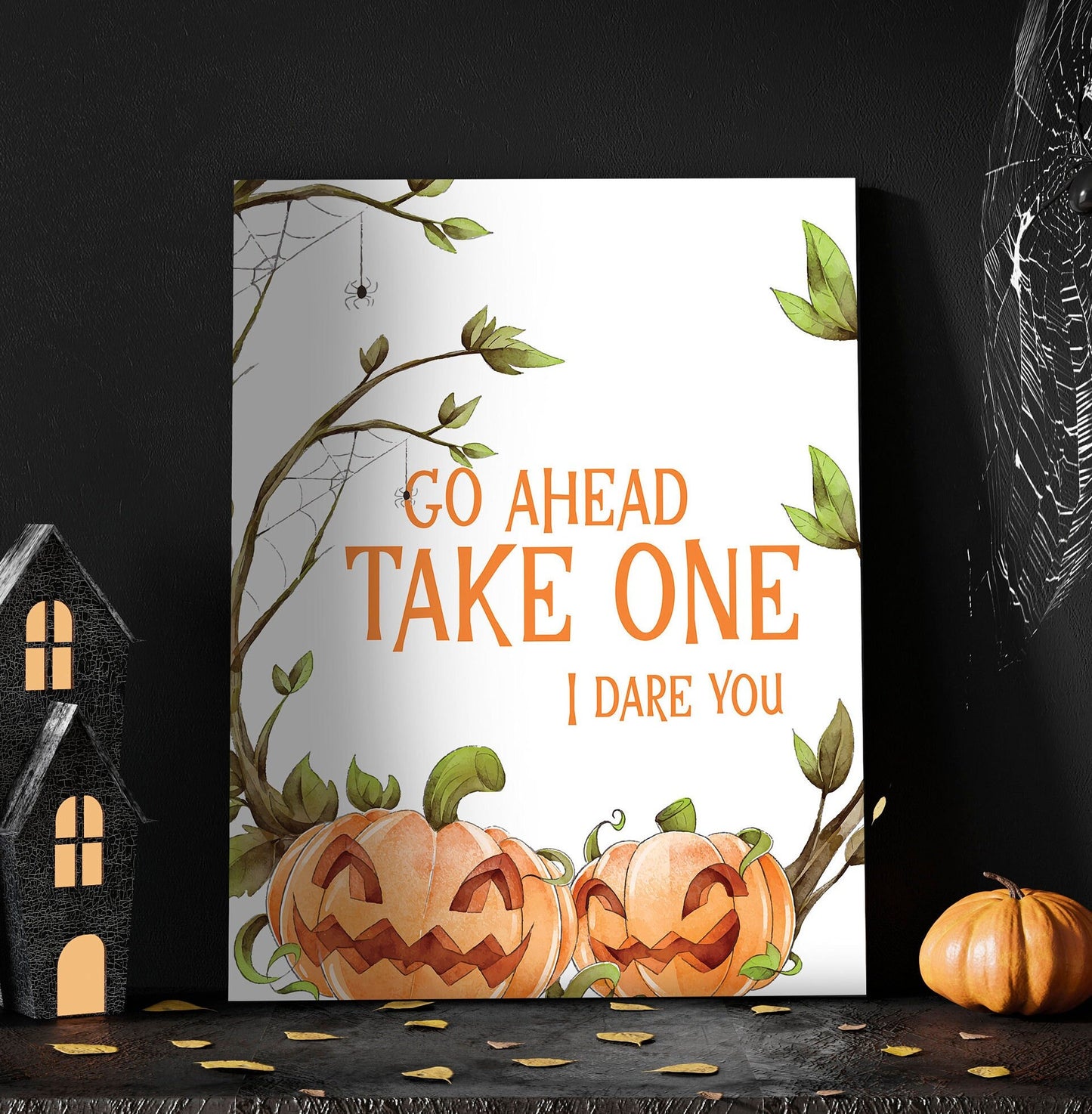 Pumpkin Halloween Party Sign, Any Text