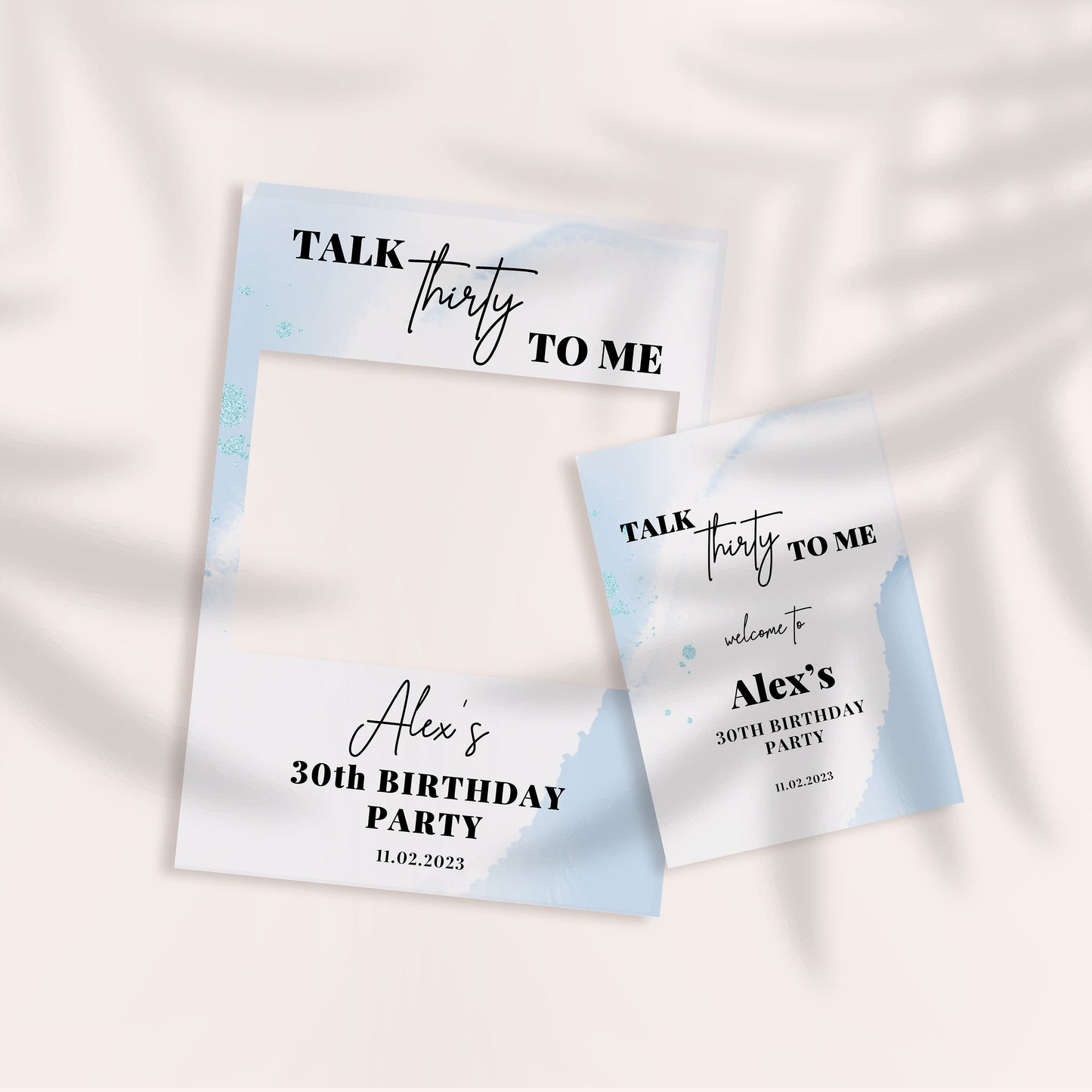 Talk Thirty To Me Birthday Party Selfie Frame & Party Sign