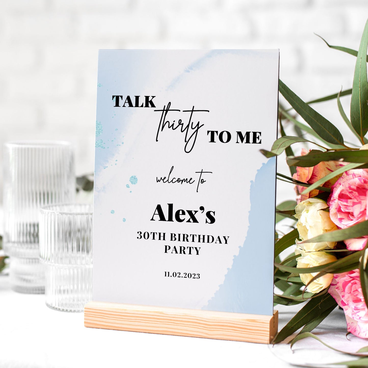 Talk Thirty To Me Birthday Party Selfie Frame & Party Sign