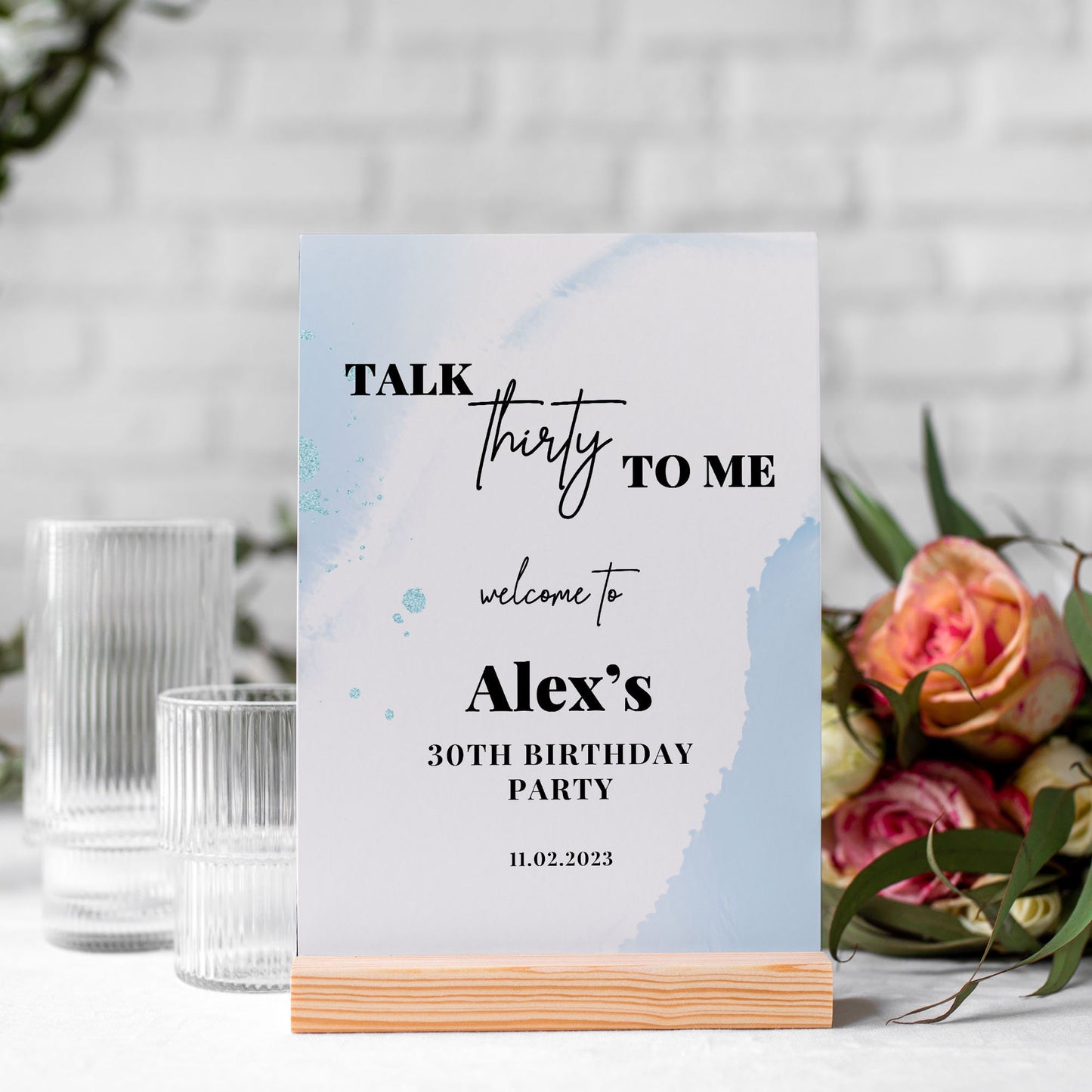 Talk Thirty To Me Birthday Party Selfie Frame & Party Sign