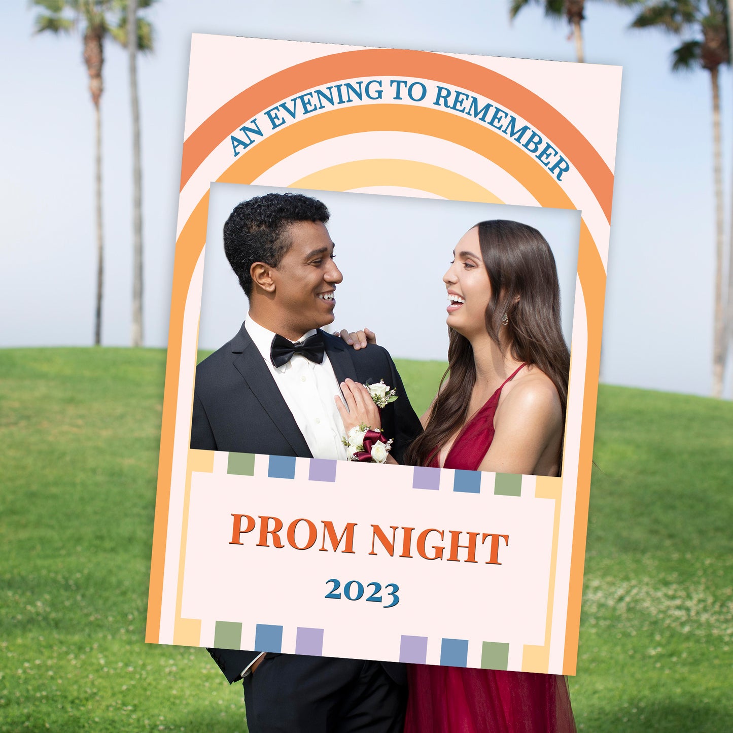 Rainbow Prom Party or Graduation Selfie Frame and Sign