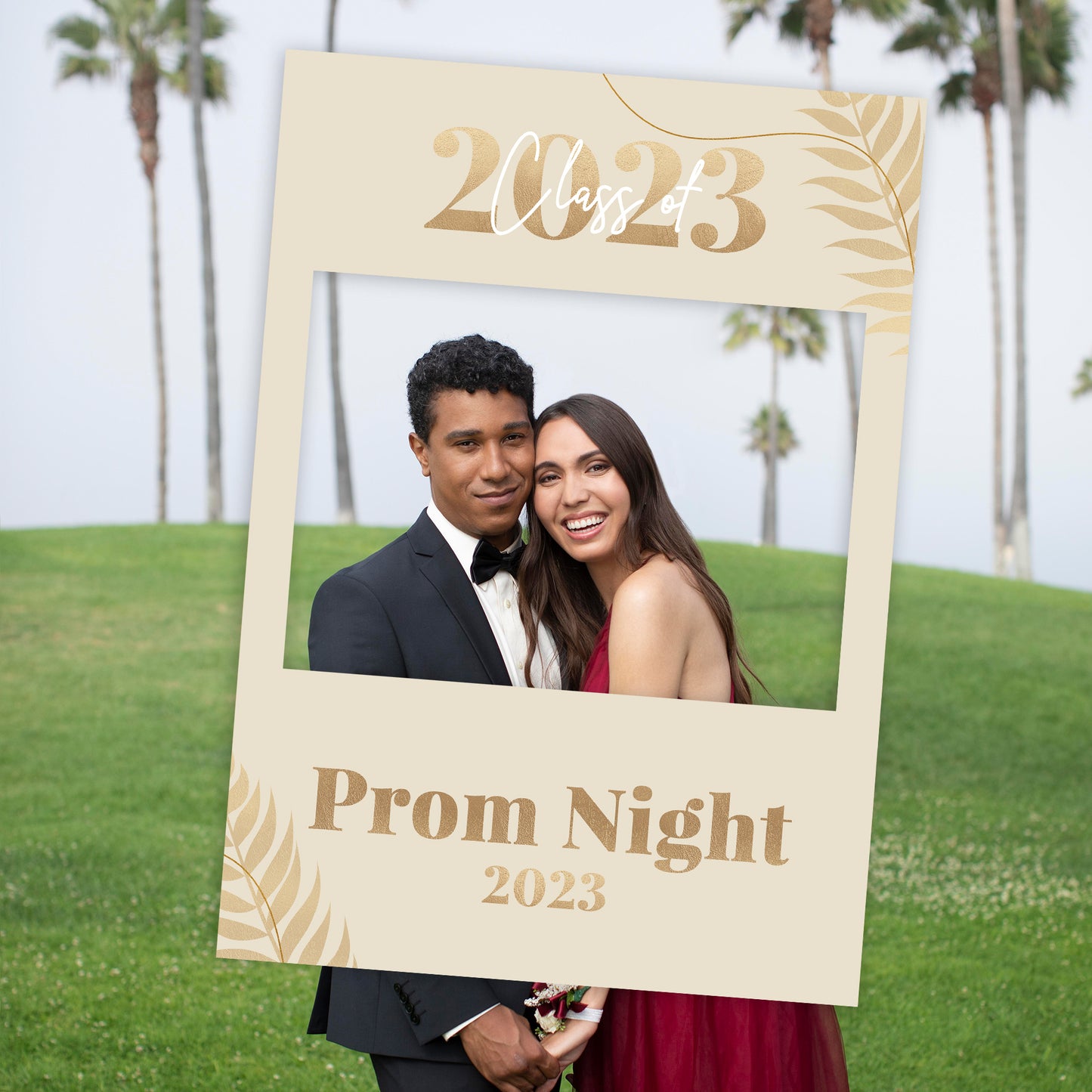 Champagne Gold Prom or Graduation Selfie Frame and Sign