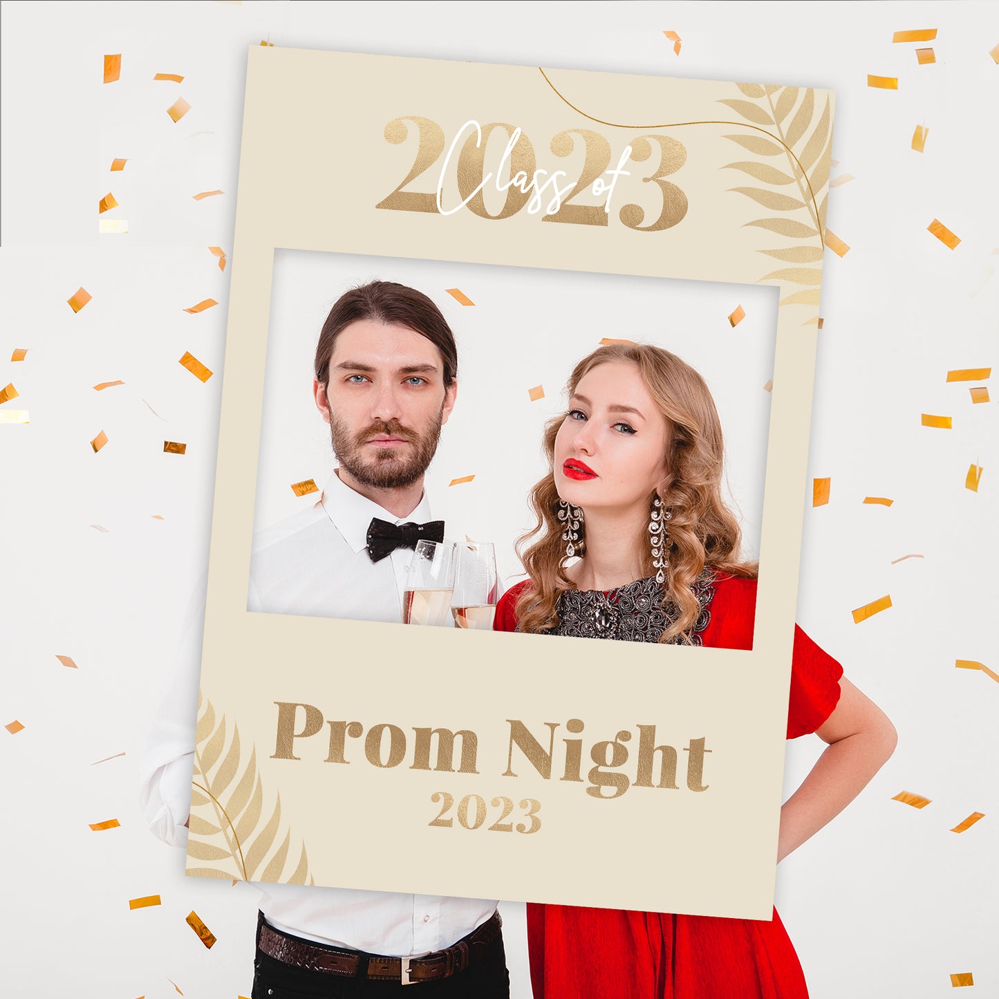 Champagne Gold Prom or Graduation Selfie Frame and Sign