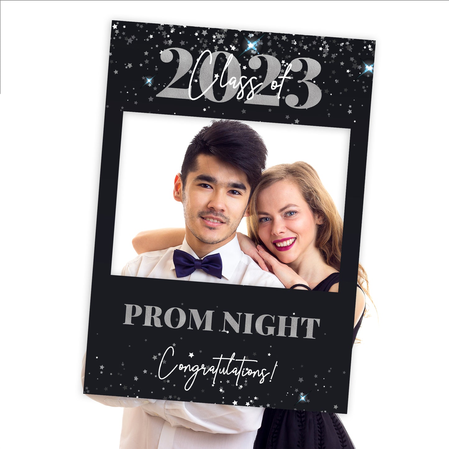 Black and Silver Prom or Graduation Selfie Frame and Sign