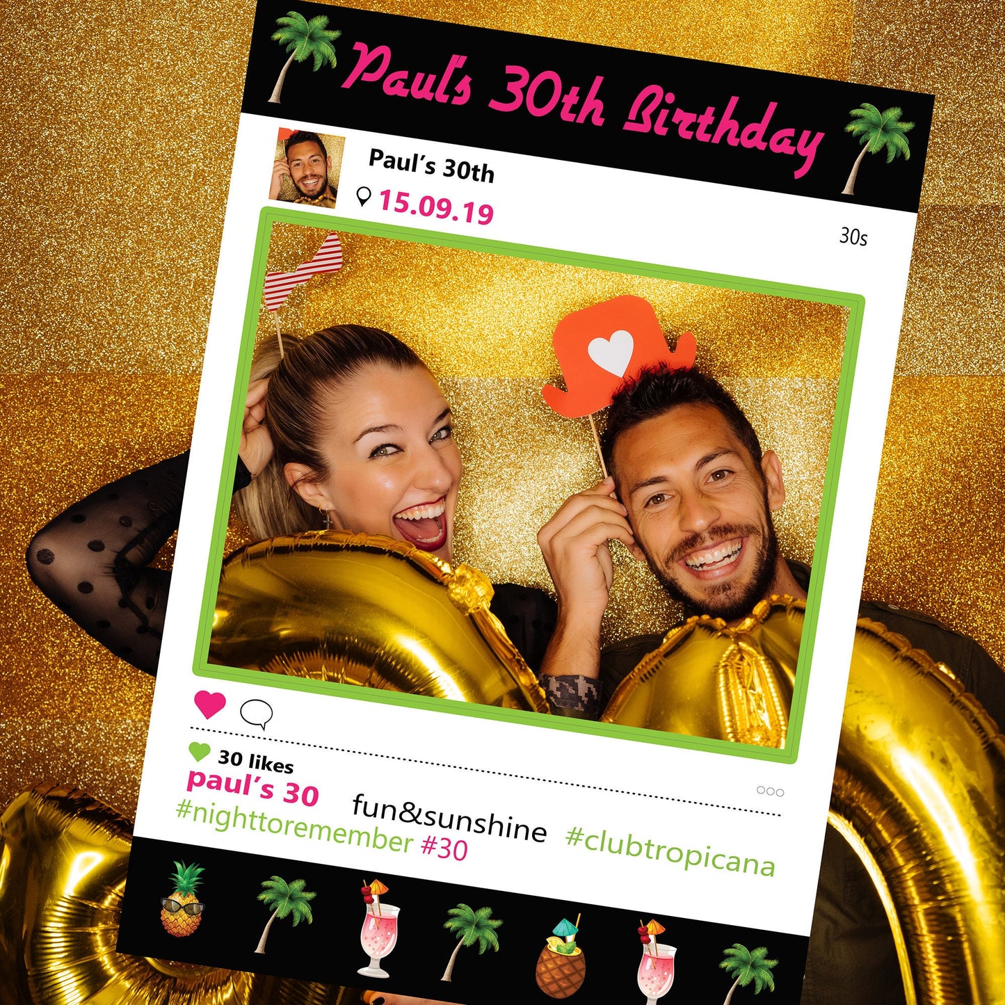 Club Tropicana Party Selfie Frame