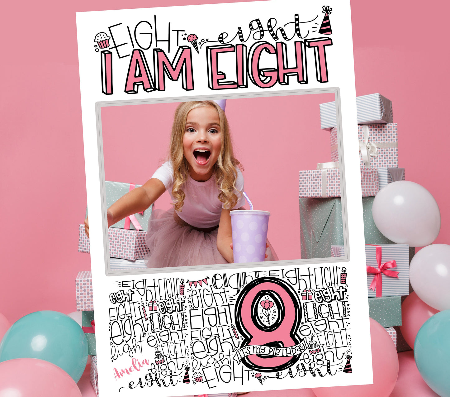 8th Birthday Photobooth Frame