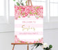 Pink Floral Welcome Sign