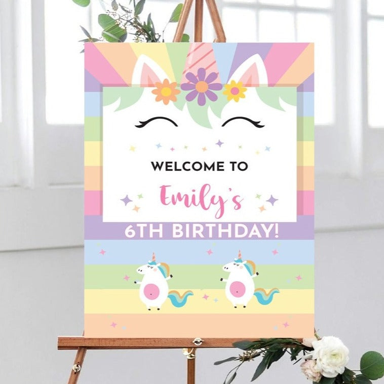 Personalised Unicorn Birthday Sign