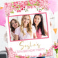 Pink Floral Birthday Party Selfie Frame