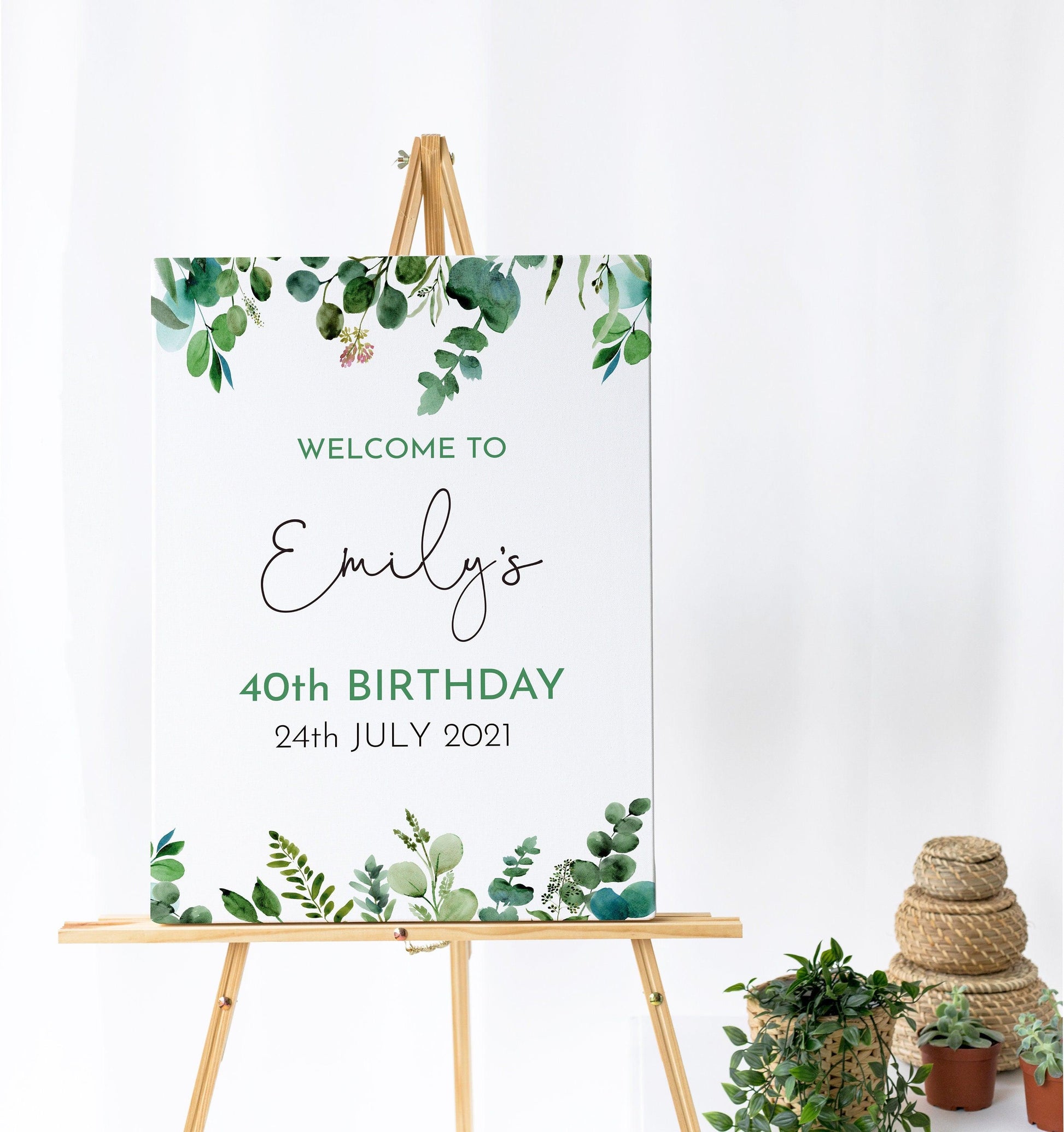 Eucalyptus Birthday Welcome Sign - Smart Party Shop