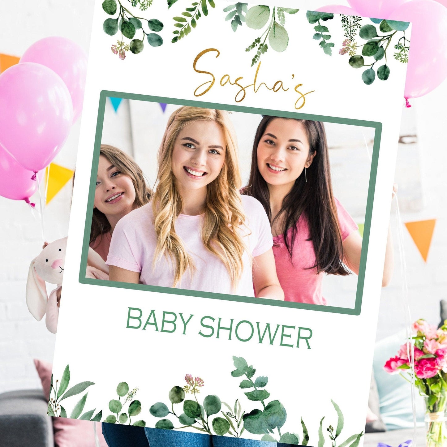 Eucalyptus Baby Shower Photobooth Frame