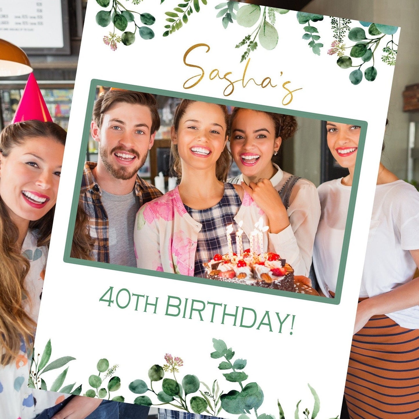 Eucalyptus Photobooth Birthday Selfie Frame