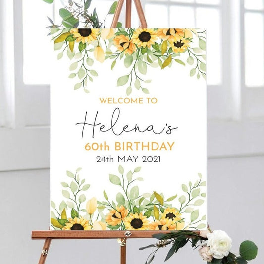 Sunflower Birthday Welcome Sign