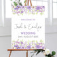 Purple Floral Wedding Welcome Sign