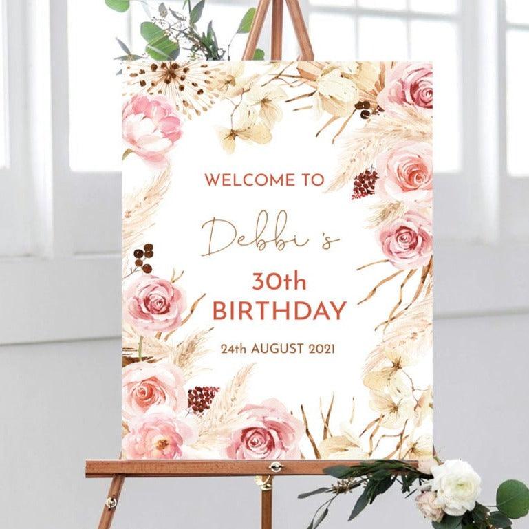 Boho Birthday Party Sign - Smart Party Shop