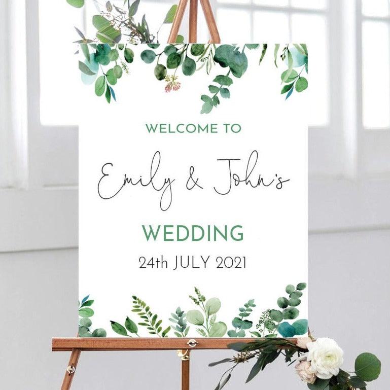 Eucalyptus Wedding Welcome Sign - Smart Party Shop