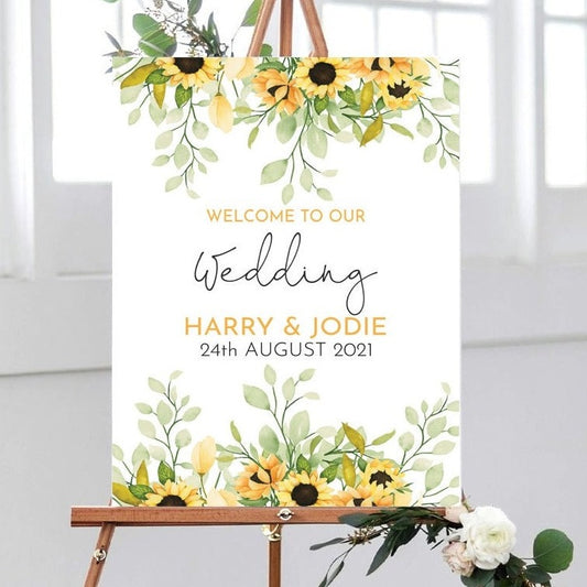 Sunflower Wedding Welcome Sign