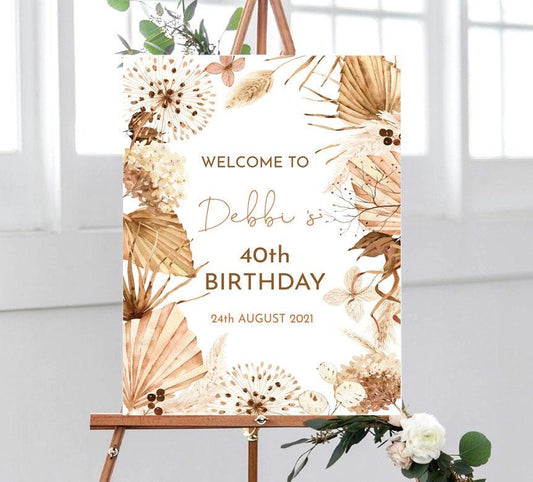 Boho Birthday Party Sign - Smart Party Shop