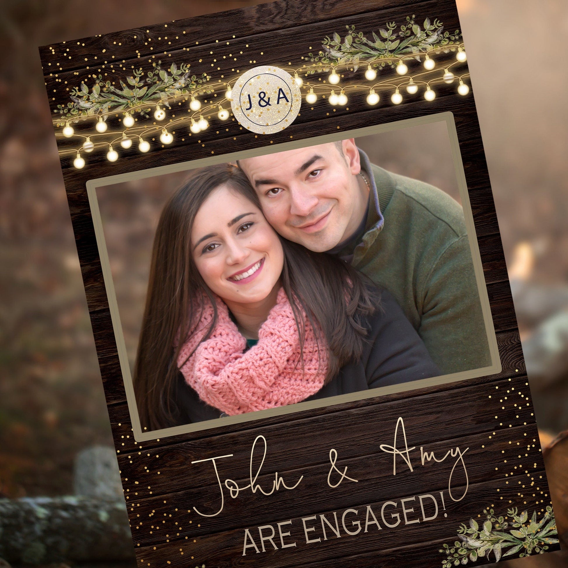 Rustic Engagement Selfie Frame Smart Party Shop