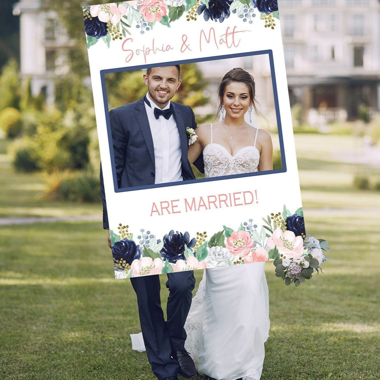 NAVY BLUSH Wedding Selfie Frame