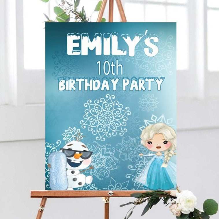 Frozen Theme Birthday Welcome Sign – Smart Party Shop