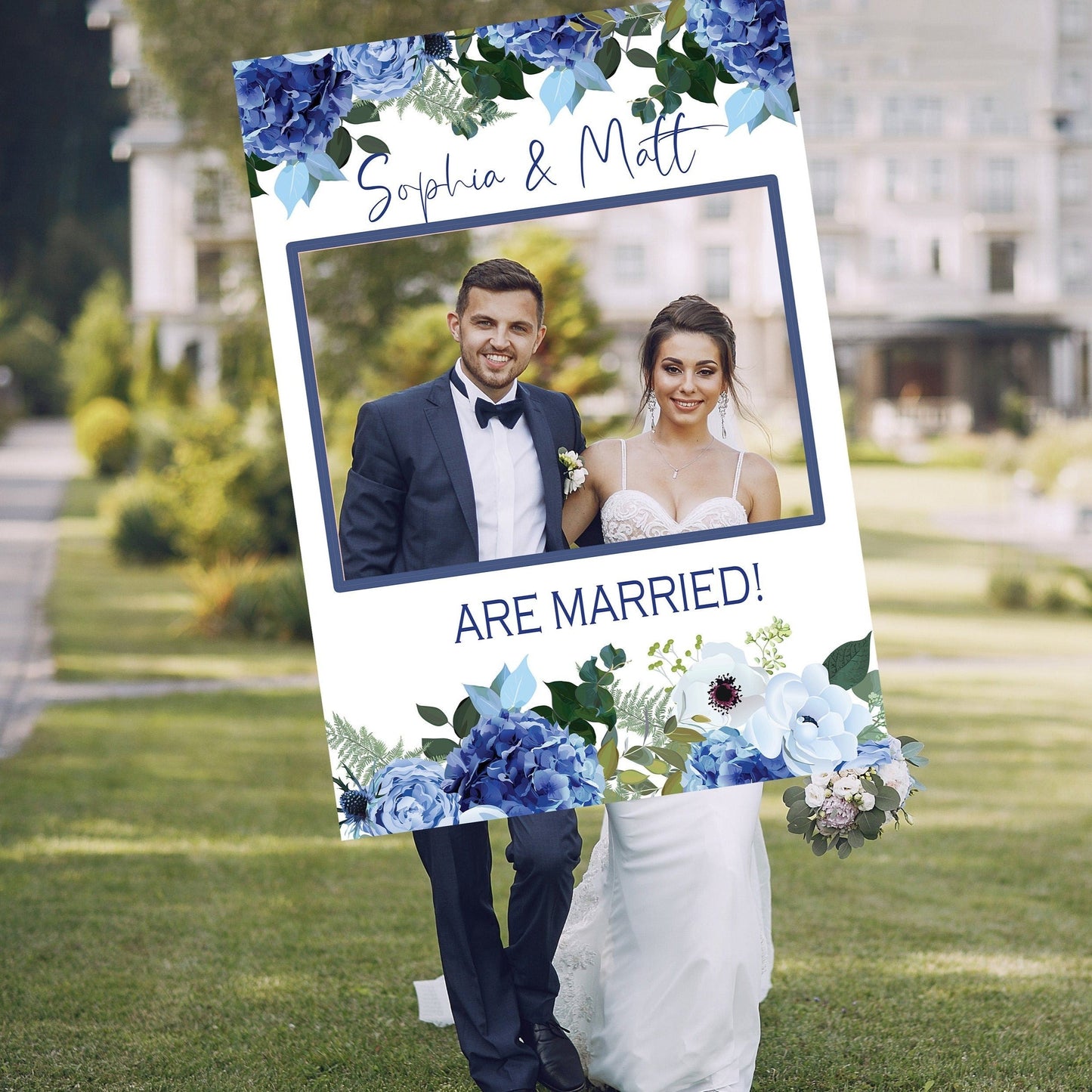 Navy & White Wedding Selfie Frame