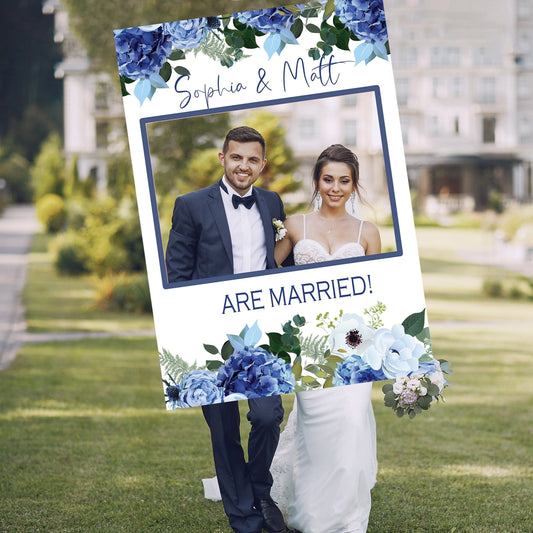 Navy & White Wedding Selfie Frame