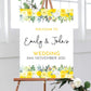 Yellow Floral Wedding Sign