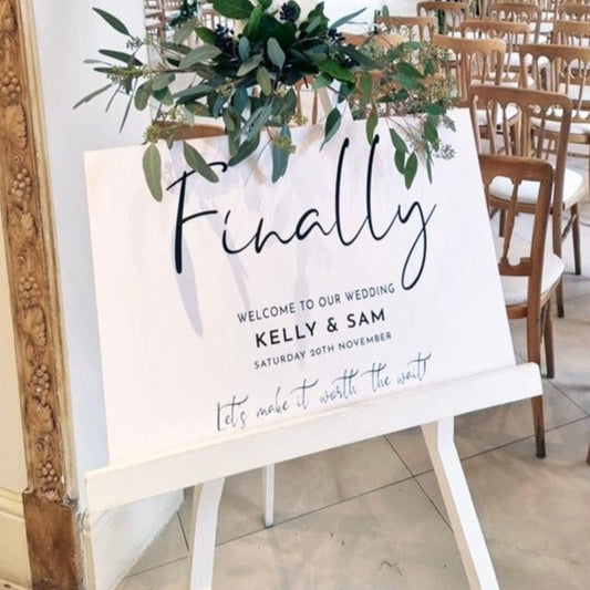 Finally, Welcome To Our Wedding Sign